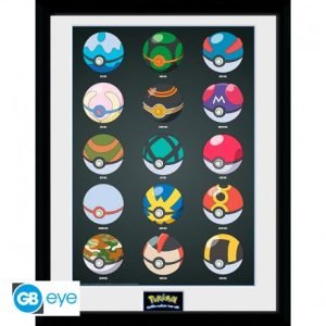 Tirage encadré Pokéballs
