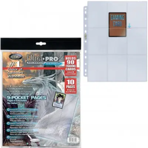 Lot de 10 pages Ultra Pro avec 9 cases de rangement