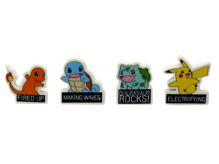 Set de 4 gommes Starters & Pikachu
